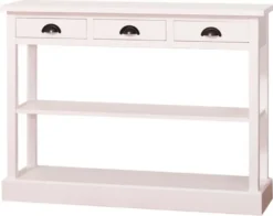 Casa Padrino Landhausstil Küchenkonsole Weiß 120 x 35 x H. 89 cm - Landhausstil Konsolentisch mit 3 Schubladen