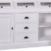 Casa Padrino Landhausstil Küchenschrank / Buffetschrank Weiß 163 x 50 x H. 226 cm - Landhausstil Möbel