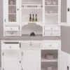 Casa Padrino Landhausstil Küchenschrank Weiß / Grau 138 x 50 x H. 197 cm - 2 Teiliger Küchenschrank mit 5 Türen und 7 Schubladen - Landhausstil Küchenmöbel