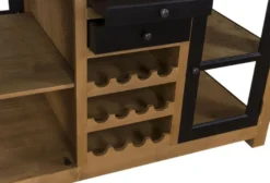 Casa Padrino Landhausstil Küchenschrank mit Arbeitsplatte Naturfarben / Schwarz 150 x 90 x H. 90 cm