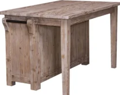 Casa Padrino Landhausstil Kücheninsel Naturfarben 135 x 85 x H. 80 cm - Landhausstil Küchenschrank mit 2 Glastüren