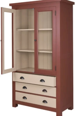 Casa Padrino Landhausstil Küchenschrank Rotbraun / Creme 100 x 50 x H. 180 cm - Landhausstil Küchenmöbel