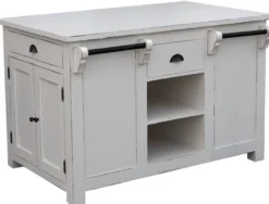 Casa Padrino Landhausstil Kücheninsel Antik Weiß 135 x 85 x H. 90 cm - Shabby Chic Küchenmöbel