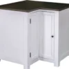 Casa Padrino Landhausstil Küchen Eckschrank Weiß / Schwarz 98 x 98 x H. 90 cm - Landhausstil Küchenschrank mit Tür