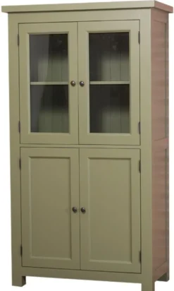 Casa Padrino Landhausstil Küchenschrank mit 4 Türen Grün 100 x 50 x H. 180 cm - Küchenmöbel