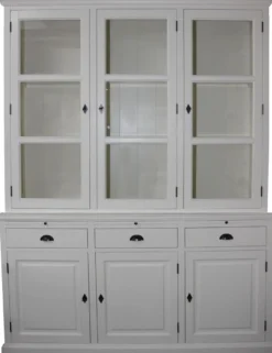 Casa Padrino Landhausstil Küchenschrank Weiss 167 x 51 x H. 219 cm - 2 Teiliger Küchenschrank