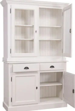 Casa Padrino Landhausstil Küchenschrank Weiß 128 x 45 x H. 200 cm - Landhausstil Küchenmöbel