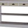 Casa Padrino Landhausstil Küchenkonsole Grau / Grün 120 x 35 x H. 89 cm - Landhausstil Konsolentisch mit 3 Schubladen