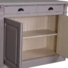 Casa Padrino Landhausstil Küchenschrank mit 4 Türen und 4 Schubladen Grau 219 x 51 x H. 90 cm - Massivholz Schrank - Landhausstil Möbel