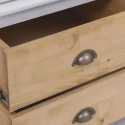 Casa Padrino Landhausstil Kleiderschrank Weiß / Naturfarben 121 x H. 197 cm - Schlafzimmer Möbel
