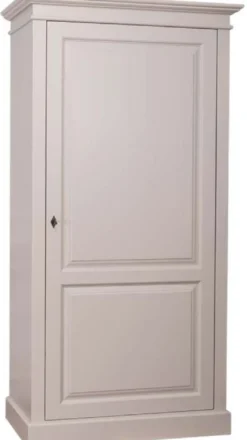 Casa Padrino Landhausstil Kleiderschrank Grau 100 x 67 x H. 200 cm - Massivholz Schlafzimmerschrank mit Tür - Landhausstil Schlafzimmermöbel