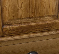 Casa Padrino Landhausstil Kleiderschrank Braun 121 x 59 x H. 197 cm - Massivholz Schlafzimmerschrank mit 2 Türen und 3 Schubladen - Landhausstil Schlafzimmer Möbel