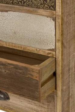 Casa Padrino Landhausstil Kommode mit 5 Schubladen Naturfarben / Mehrfarbig 48 x 27 x H. 80 cm - Landhausstil Möbel