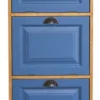 Casa Padrino Landhausstil Kommode Naturfarben / Blau 55 x 40 x H. 126 cm - Möbel im Landhausstil