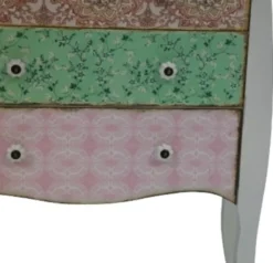 Casa Padrino Landhausstil Kommode Shabby Chic in Antik Weiß und Mehrfarbig, 75 x 38 x H. 76 cm
