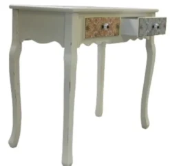Casa Padrino Landhausstil Konsole im Shabby Chic Design, Antik Weiß und Mehrfarbig, 80 x 40 x H. 74 cm