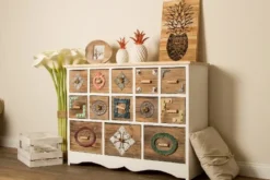 Casa Padrino Landhausstil Kommode mit 13 Schubladen Weiß / Mehrfarbig 108 x 39 x H. 81 cm - Landhausstil Möbel