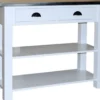 Casa Padrino Landhausstil Konsole mit 2 Schubladen Weiß / Silber 110 x 45 x H. 89 cm - Konsolentisch mit verzinkter Platte