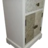 Casa Padrino Landhausstil Kommode Weiß / Mehrfarbig 45 x 32 x H. 64 cm - Handgefertigte Kommode mit Schublade und 2 Türen