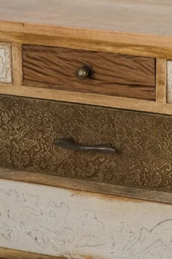 Casa Padrino Landhausstil Kommode mit 7 Schubladen Naturfarben / Mehrfarbig 70 x 30 x H. 80 cm - Landhausstil Möbel