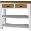 Casa Padrino Landhausstil Konsolentisch mit 2 Schubladen Weiß und Naturfarben 110 x 45 x H. 89 cm