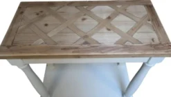 Casa Padrino Landhausstil Konsole Weiß / Naturfarben 81 x 40 x H. 80 cm - Handgefertigter Konsolentisch