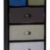 Casa Padrino Landhausstil Kommode mit 8 Schubladen Schwarz / Mehrfarbig 46 x 36 x H. 122 cm - Landhausstil Möbel