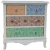 Casa Padrino Landhausstil Kommode Shabby Chic in Antik Weiß / Mehrfarbig 70 x 38 x H. 71 cm