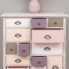 Casa Padrino Landhausstil Kommode Hellgrau / Mehrfarbig 90 x 35 x H. 97 cm - Massivholz Schrank mit 13 Schubladen - Landhausstil Möbel