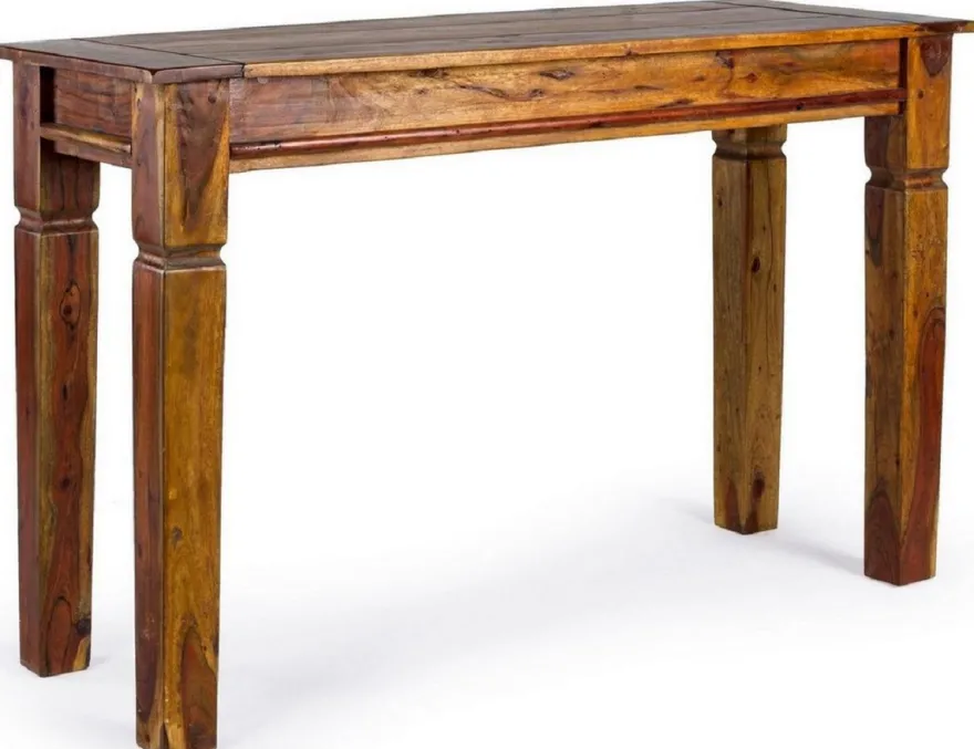 Casa Padrino Landhausstil Konsole Braun / Naturfarben 120 x 45 x H. 78 cm - Rustikaler Massivholz Konsolentisch - Rustikale Möbel - Massivholz Möbel - Landhausstil Möbel
