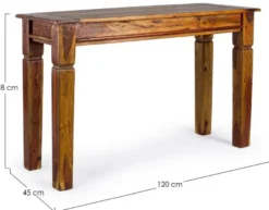 Casa Padrino Landhausstil Konsole Braun / Naturfarben 120 x 45 x H. 78 cm - Rustikaler Massivholz Konsolentisch - Rustikale Möbel - Massivholz Möbel - Landhausstil Möbel