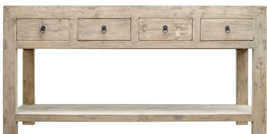 Casa Padrino Landhausstil Konsolentisch mit 4 Schubladen Naturfarben 170 x 45 x H. 85 cm - Landhausstil Konsole