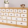 Casa Padrino Landhausstil Kommode Naturfarben / Weiß 180 x 48 x H. 95 cm - Massivholz Schrank mit 19 Schubladen - Landhausstil Möbel - Möbel im Landhausstil - Landhausstil Einrichtung