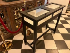 Casa Padrino Landhausstil Ladenvitrine Schwarz / Weiß 110 cm