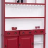 Casa Padrino Landhausstil Massivholz Barschrank Antik Rot / Weiß 151 x 36 x H. 210 cm - Massivholz Weinschrank im Landhausstil - Massivholz Bar Möbel - Landhausstil Bar Möbel