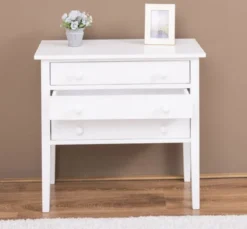 Casa Padrino Landhausstil Massivholz Kommode mit 3 Schubladen Weiß 80 x 41 x H. 75 cm - Landhausstil Möbel