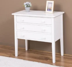 Casa Padrino Landhausstil Massivholz Kommode mit 3 Schubladen Weiß 80 x 41 x H. 75 cm - Landhausstil Möbel