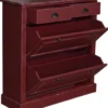 Casa Padrino Landhausstil Massivholz Schuhschrank Antik Bordeauxrot 103 x 35 x H. 105 cm - Landhausstil Garderobenmöbel