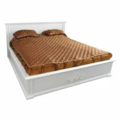 Casa Padrino Landhausstil Massivholz Doppelbett Weiß 160 x 200 cm - Schlafzimmer Möbel