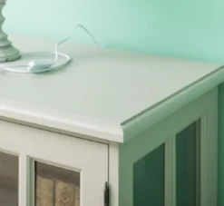 Casa Padrino Landhausstil Massivholz Sideboard Grau 175 x 53 x H. 90 cm - Landhausstil Massivholz Schrank mit 4 Türen - Landhausstil Möbel - Landhausstil Einrichtung - Massivholz Möbel