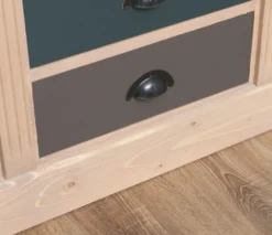 Casa Padrino Landhausstil Massivholz Kommode mit 8 Schubladen Naturfarben / Mehrfarbig 60 x 36 x H. 100 cm - Landhausstil Möbel