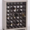 Casa Padrino Landhausstil Massivholz Weinschrank Grau / Dunkelbraun / Schwarz 68 x 35 x H. 68 cm - Massivholz Weinregal im Landhausstil - Massivholz Bar Möbel - Landhausstil Bar Möbel