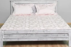 Casa Padrino Landhausstil Massivholz Bett Antik Grau 160 x 200 x H. 93 cm - Massivholz Doppelbett - Landhausstil Schlafzimmer Möbel