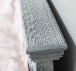 Casa Padrino Landhausstil Massivholz Bett Antik Grau 160 x 200 x H. 93 cm - Massivholz Doppelbett - Landhausstil Schlafzimmer Möbel