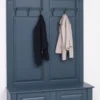 Casa Padrino Landhausstil Massivholz Garderobenschrank Blau 140 x 41 x H. 210 cm - Wand Garderobe - Flur Schrank - Flurmöbel - Garderobenmöbel - Landhausstil Möbel