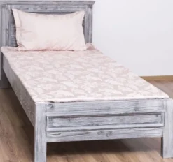 Casa Padrino Landhausstil Massivholz Bett Antik Grau 90 x 200 x H. 93 cm - Massivholz Einzelbett - Landhausstil Schlafzimmer Möbel