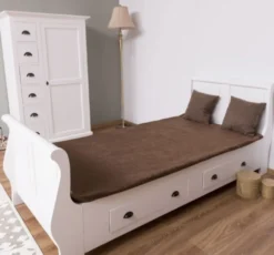 Casa Padrino Landhausstil Massivholz Kinderzimmer Möbel Set Weiß - 1 Einzelbett & 1 Kleiderschrank & 1 Nachttisch - Landhausstil Möbel