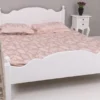Casa Padrino Landhausstil Massivholz Schlafzimmer Set Weiß - 1 Landhausstil Doppelbett & 2 Landhausstil Nachttische - Massivholz Schlafzimmer Möbel - Schlafzimmer Möbel im Landhausstil