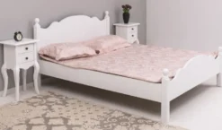 Casa Padrino Landhausstil Massivholz Schlafzimmer Set Weiß - 1 Landhausstil Doppelbett & 2 Landhausstil Nachttische - Massivholz Schlafzimmer Möbel - Schlafzimmer Möbel im Landhausstil