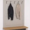Casa Padrino Landhausstil Massivholz Garderobenschrank Grau / Naturfarben 120 x 41 x H. 210 cm - Wand Garderobe - Flur Schrank - Flurmöbel - Garderobenmöbel - Landhausstil Möbel